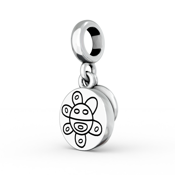 sterling silver charm, Sol taino, Taino Sun symbol