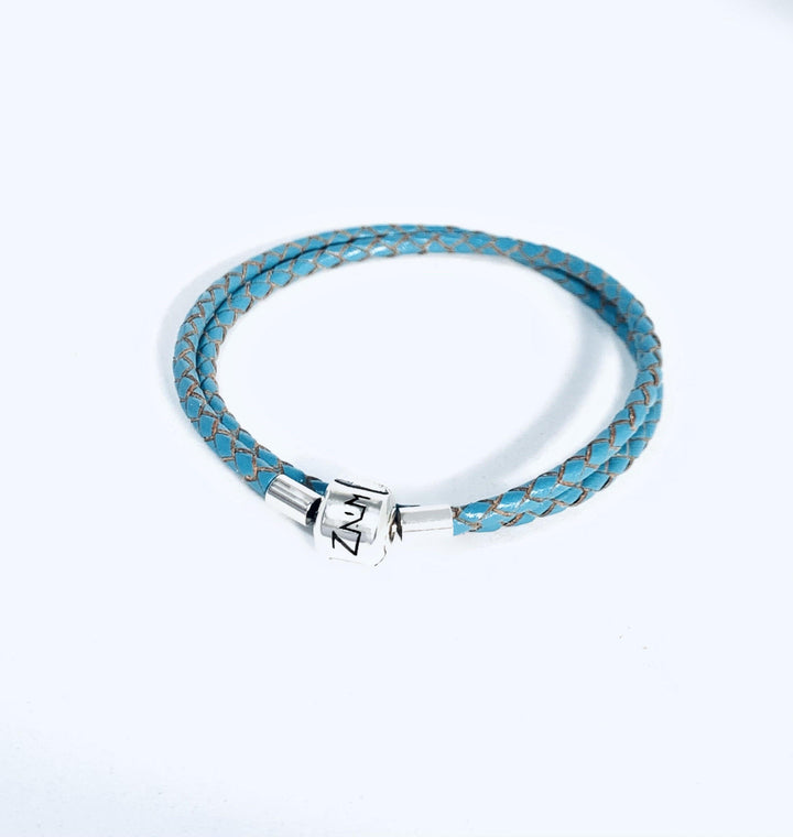 Leather bracelet Silver Lock - Zaim Couture