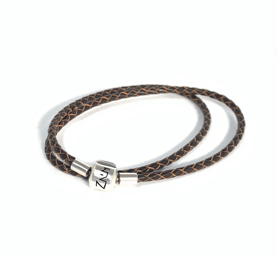 Leather bracelet Silver Lock - Zaim Couture