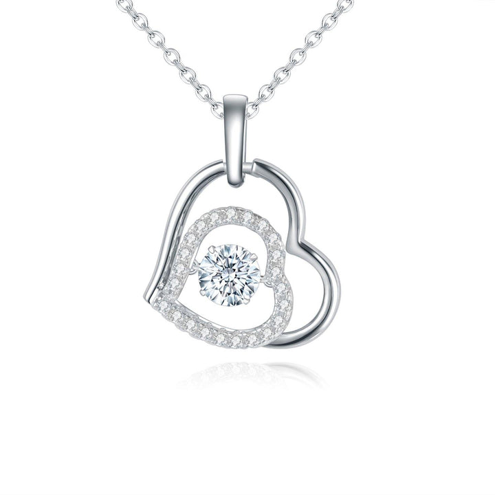 Moissanite Diamond Heart Pendant Necklace - Zaim Couture