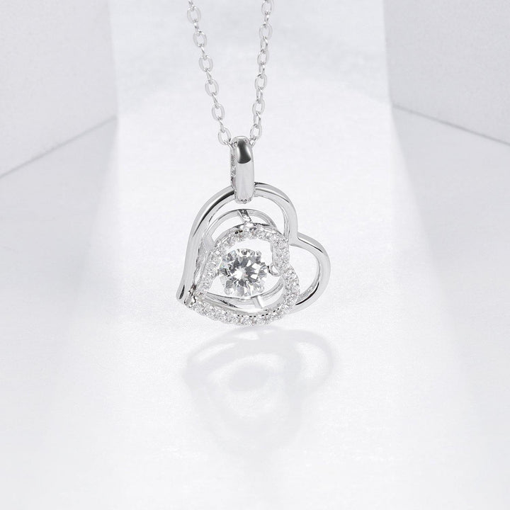 Moissanite Diamond Heart Pendant Necklace - Zaim Couture