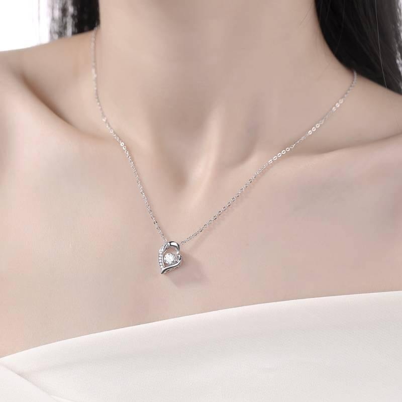 Moissanite Diamond Heart Pendant Necklace - Zaim Couture