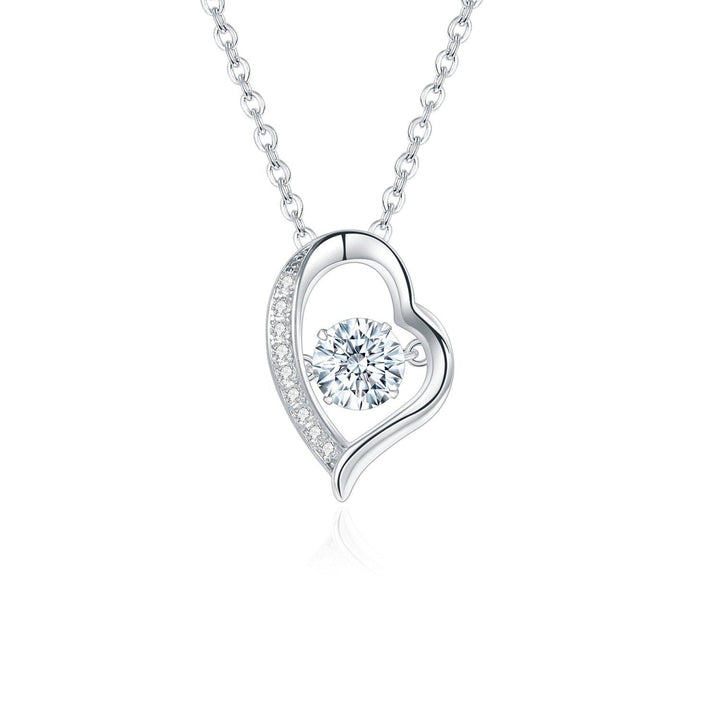 Moissanite Diamond Heart Pendant Necklace - Zaim Couture